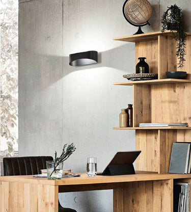 Applique isyluce drappo grande mm 250x80x120 led cob 20w 3000k -nero Isyluce Lampade da parete
